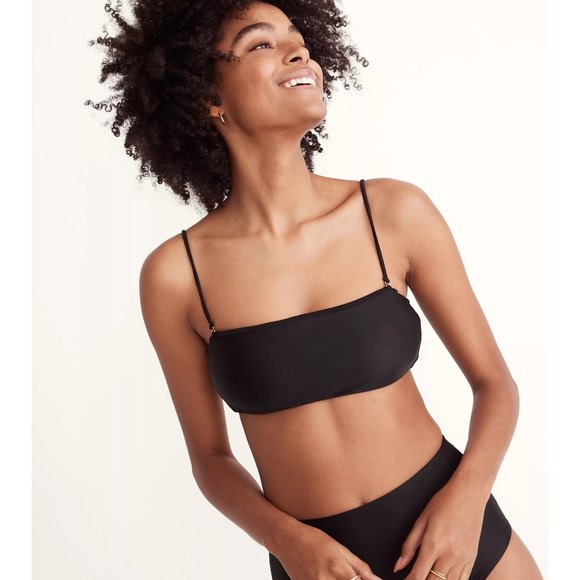 Madewell Other - [NWT] Madewell Bandeau Bikini Top with Removable Straps in Black